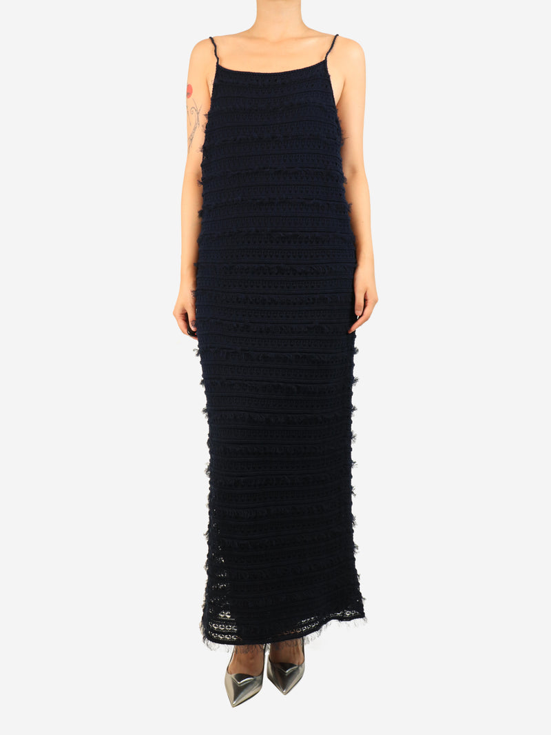 Navy netted midi dress - size L