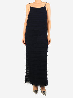 Navy netted midi dress - size L