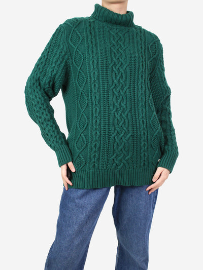 Green high-neck cashmere cable knit jumper - size XXL Knitwear Burberry 