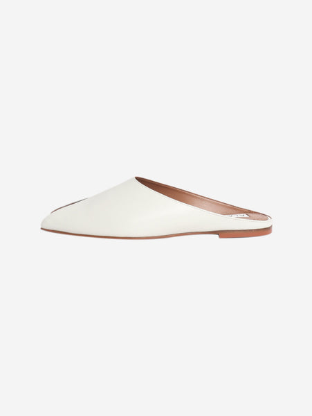 White leather peep-toe mules - size EU 39 (UK 6) product image