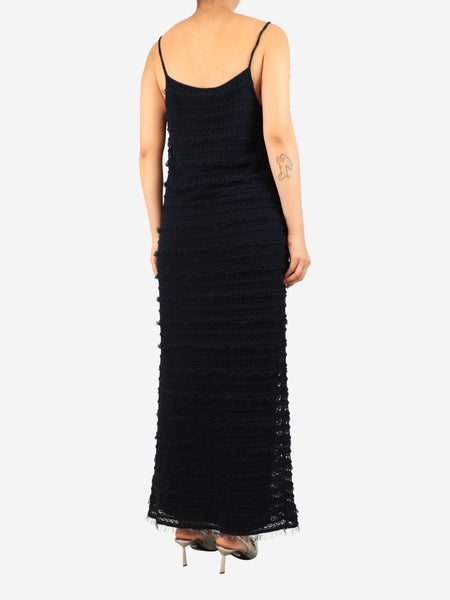 Navy netted midi dress - size L alternate image