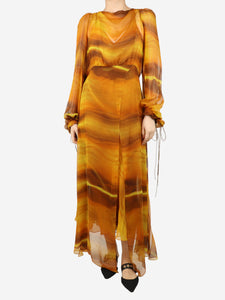 Petar Petrov Orange Acalia maxi dress - size UK 8