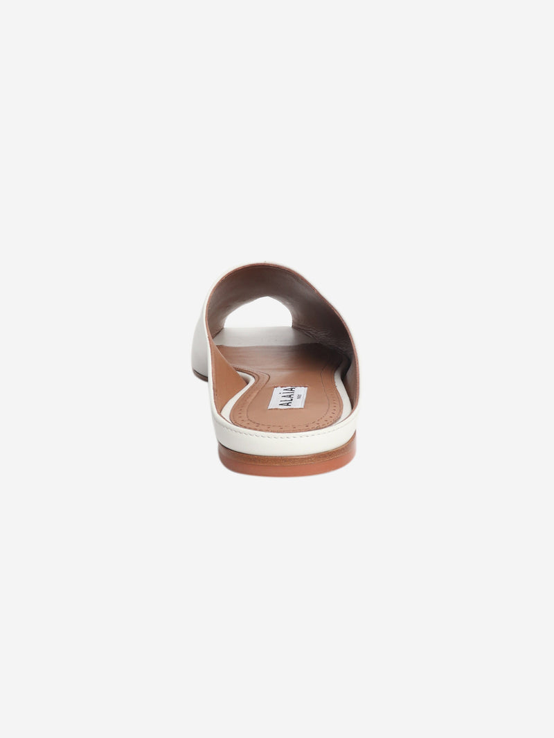 White leather peep-toe mules - size EU 39 (UK 6) Flat Sandals Alaia 