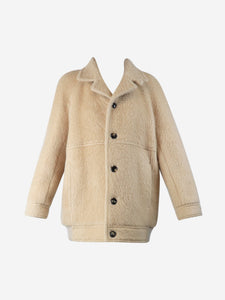 Celine Neutral camel-hair jacket - size UK 6