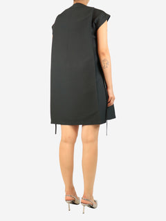 Dark grey sleeveless plisse dress - size S