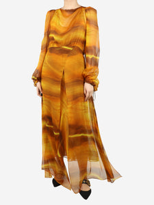 Petar Petrov Orange Acalia maxi dress - size UK 8