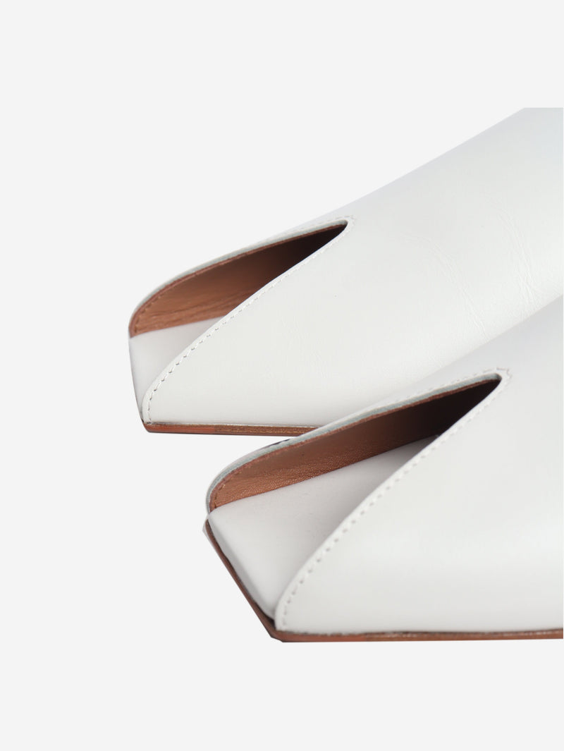 White leather peep-toe mules - size EU 39 (UK 6) Flat Sandals Alaia 