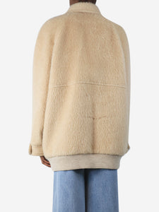 Celine Neutral camel-hair jacket - size UK 6