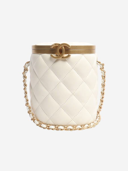 Cream quilted Crown Box crossbody bag product image