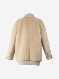 Celine Neutral camel-hair jacket - size UK 6