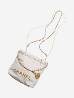 Pale grey 22 shiny calfskin quilted bag Cross-body bags Chanel 