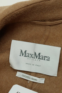 Max Mara Camel double-breasted shawl-style coat - size S