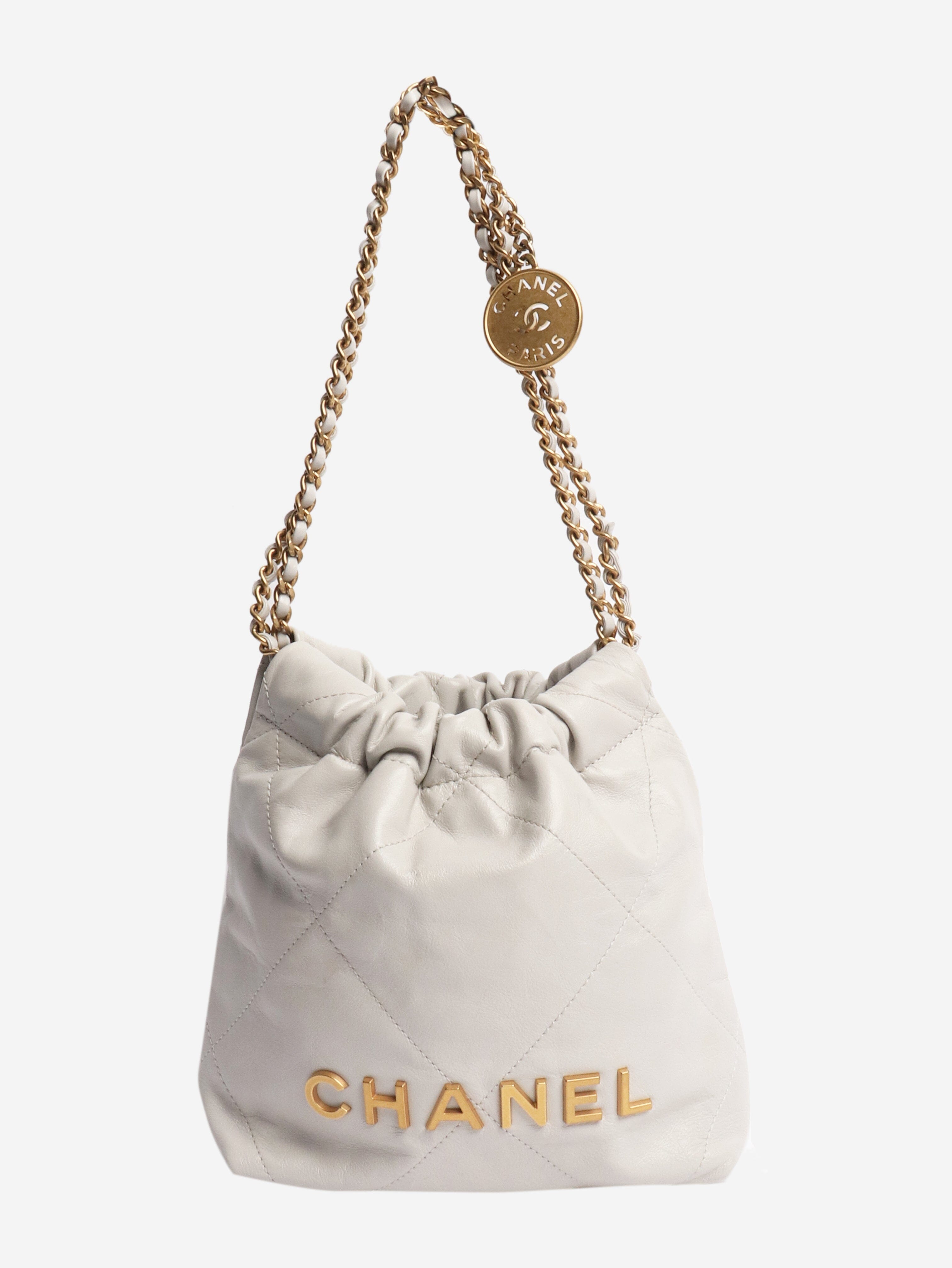 Pale grey 22 shiny calfskin quilted bag Cross-body bags Chanel 