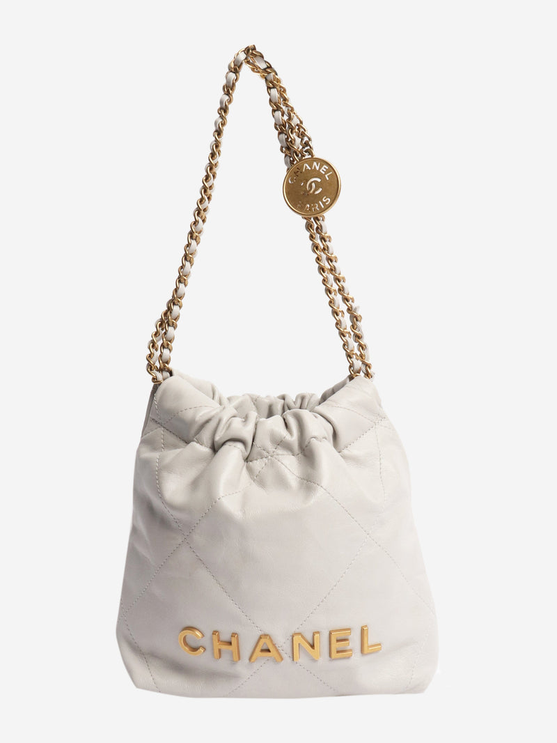 Pale grey 22 shiny calfskin quilted bag Cross-body bags Chanel 