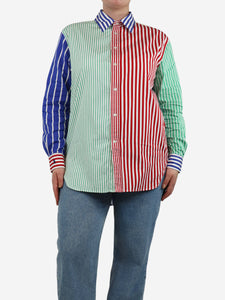 Polo Ralph Lauren Multicolour colour-block striped shirt - size UK 12