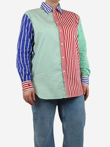 Polo Ralph Lauren Multicolour colour-block striped shirt - size UK 12