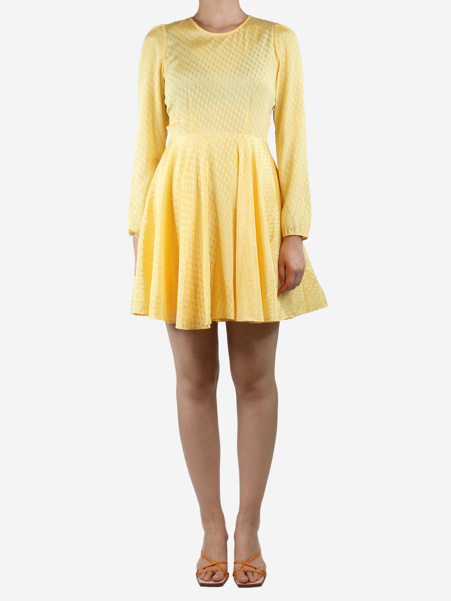 Hot Gold Jacquard Mini In Maize Casual Dress