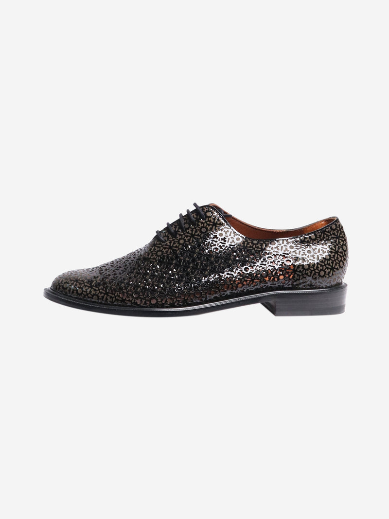 patent laser cut shoes