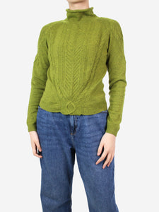 Etro Green high-neck cable knit sweater - size IT 44