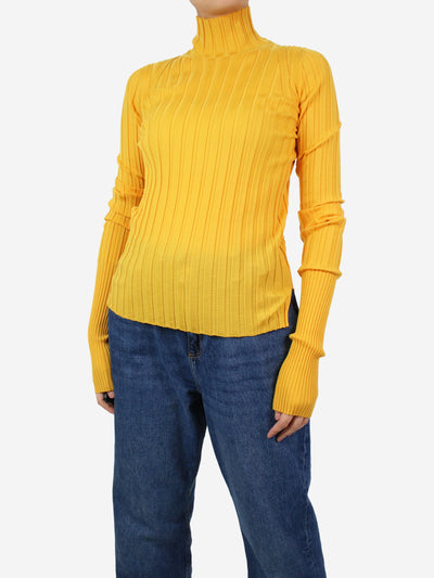 Yellow ribbed high-neck top - size S Tops Celine 