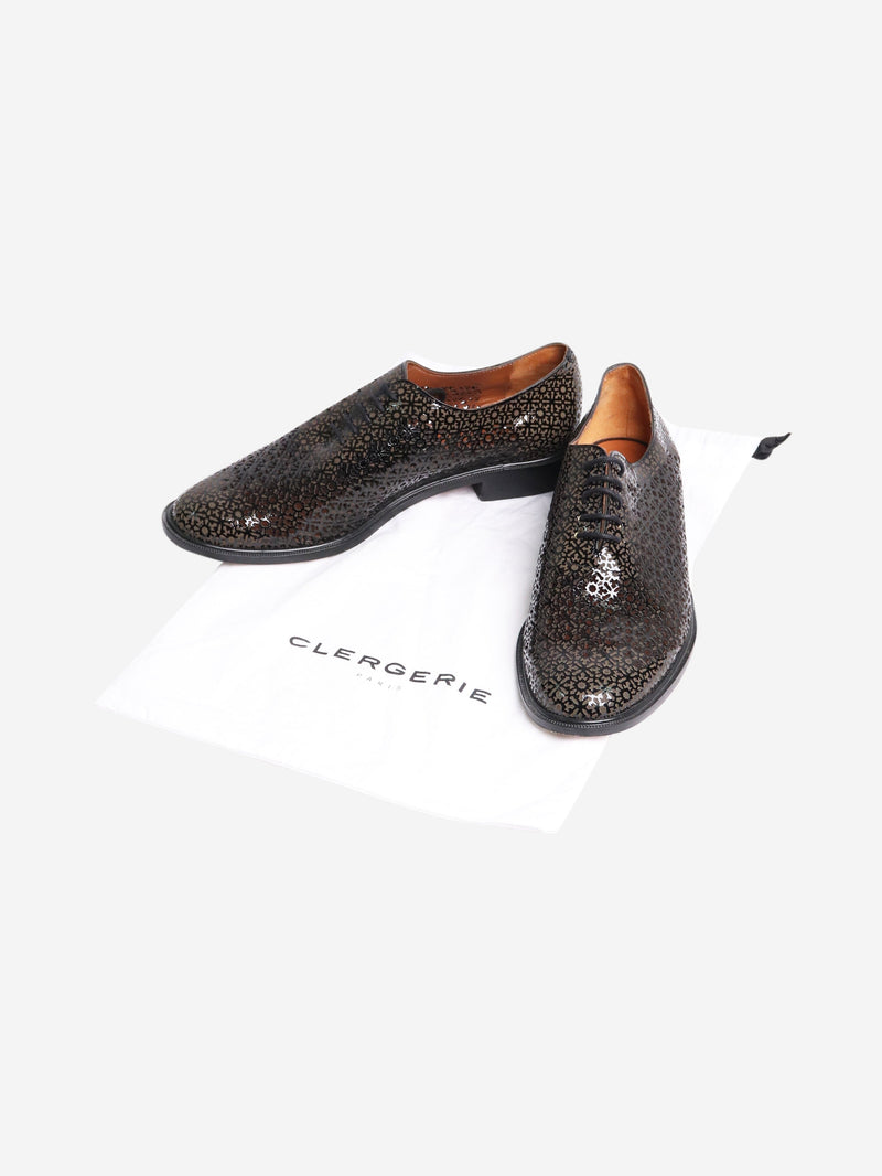 Black patent laser-cut shoes - size EU 37 Flat Shoes Clergerie 