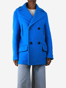 Marni Blue double-breasted wool peacoat - size UK 6