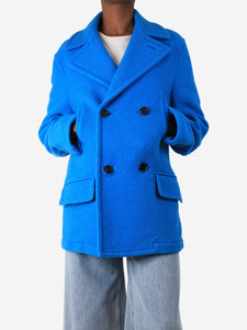 Marni Blue double-breasted wool peacoat - size UK 6