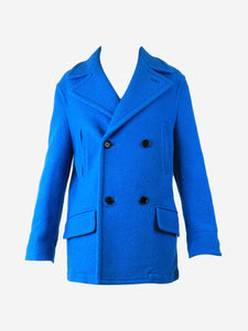Marni Blue double-breasted wool peacoat - size UK 6