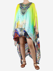 Camilla Multi long sheer overlay silk dress - size One Size