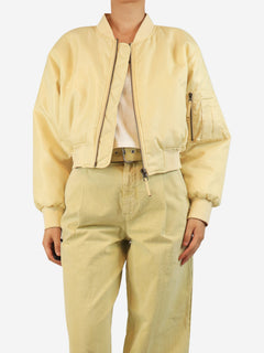 Butter yellow cropped Leon bomber jacket - size S Coats & Jackets Anine Bing 