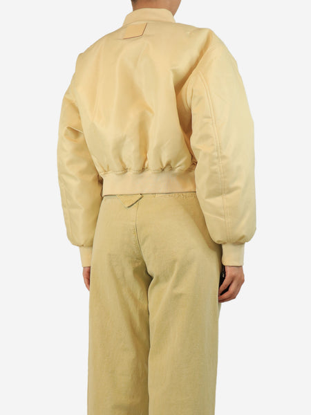 Butter yellow cropped Leon bomber jacket - size S alternate image