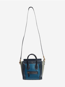 Blue tri-colour Nano Luggage tote Top Handle Bags Celine 