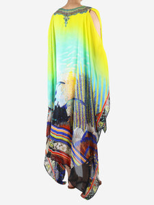 Camilla Multi long sheer overlay silk dress - size One Size