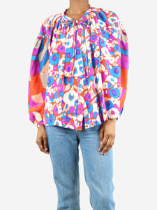 See By Chloe Multicolour silk floral blouse - size UK 6