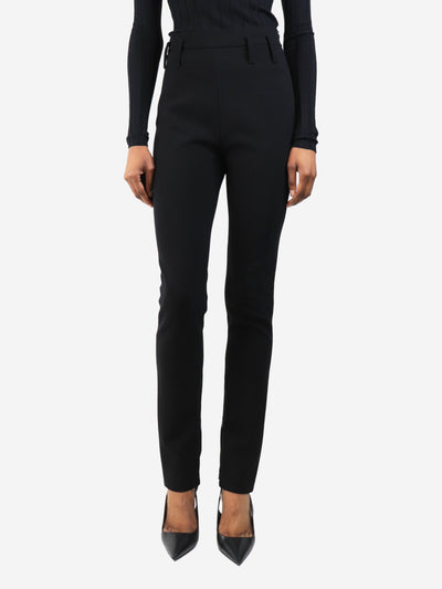 Black zip hem high rise trousers - size UK 8 Trousers Magda Butrym 