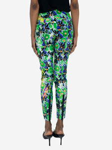 Prada Green and blue floral printed trousers - size UK 6