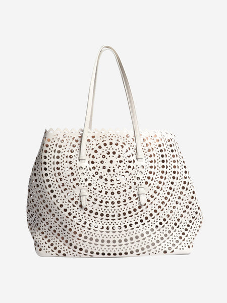 White laser-cut tote bag product image