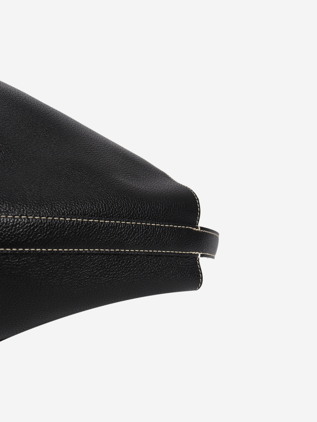Black belted grained leather tote Tote Bags Toteme 