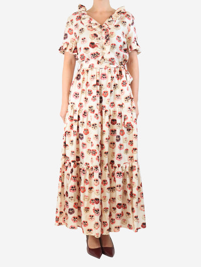 Cream silk long and sassy dress - size M Dresses La Double J 