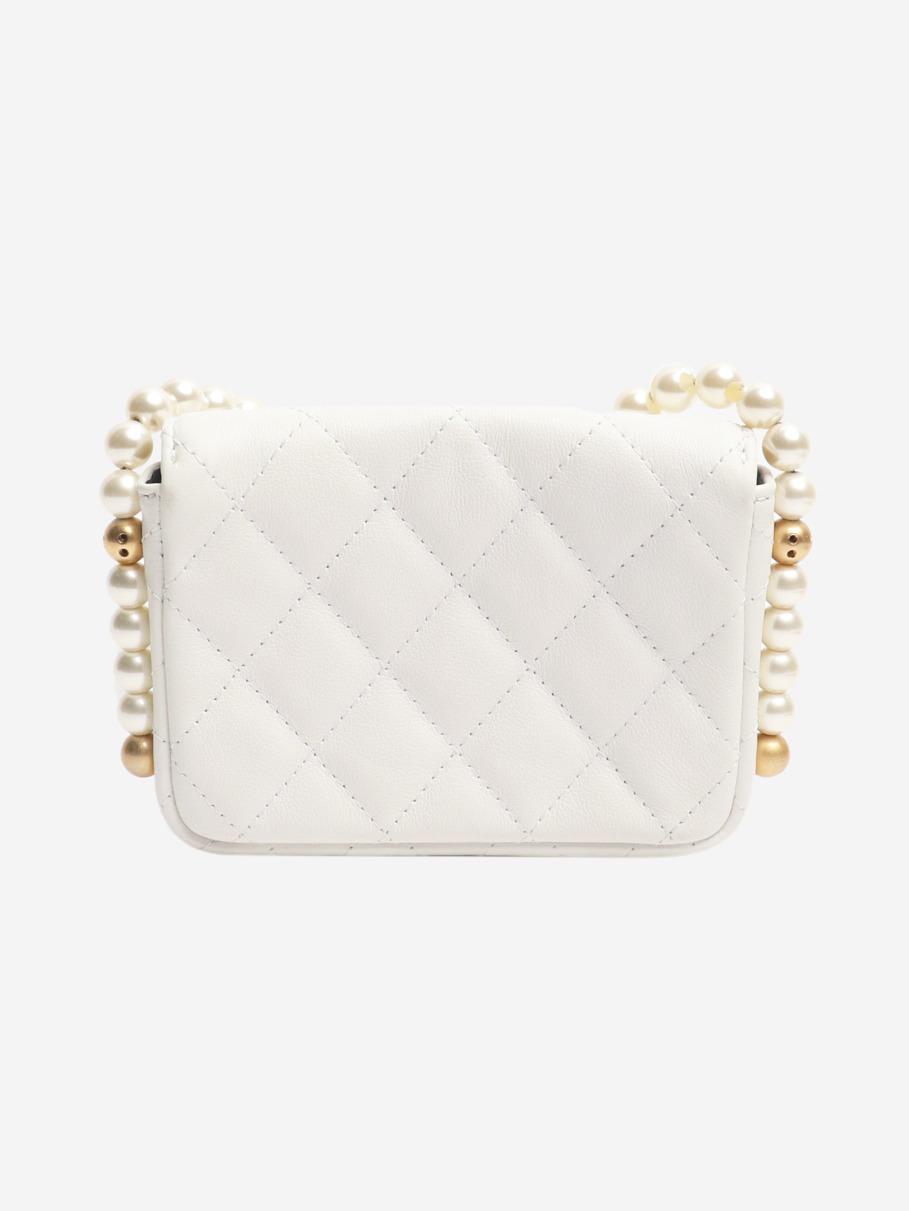 White diamond quilted caviar 2021 faux pearl mini crossbody bag Wallets, Purses & Small Leather Goods Chanel 