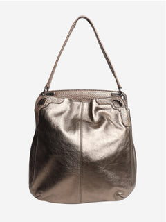 Brown Signature leather shoulder bag
