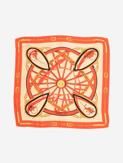 Orange patterned silk scarf Scarves Hermes 