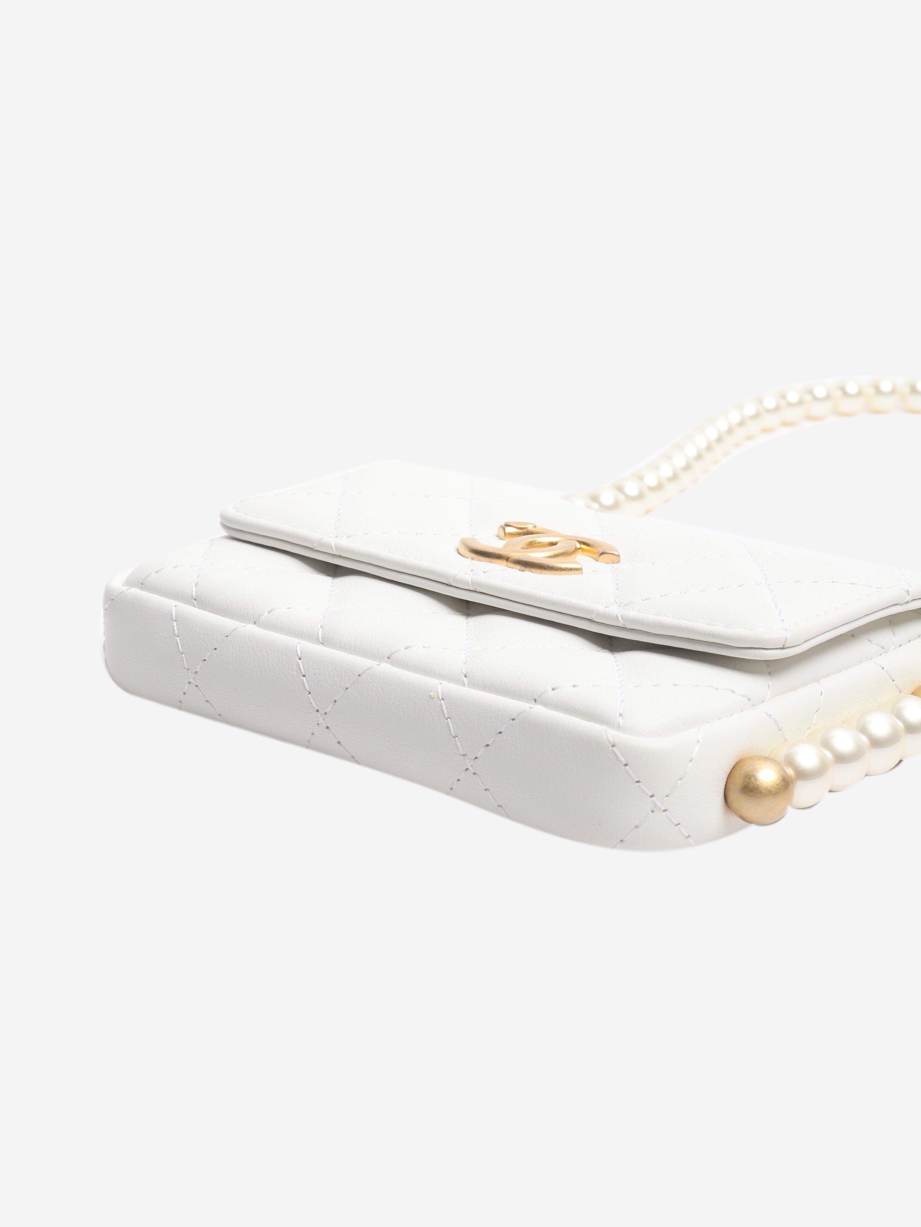 White diamond quilted caviar 2021 faux pearl mini crossbody bag Wallets, Purses & Small Leather Goods Chanel 