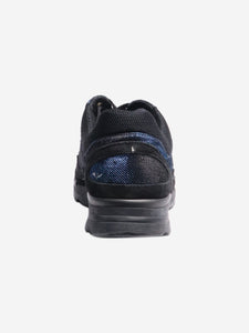 Chanel Black suede and metallic CC trainers - size EU 40