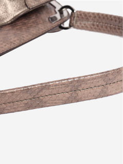 Brown Signature leather shoulder bag