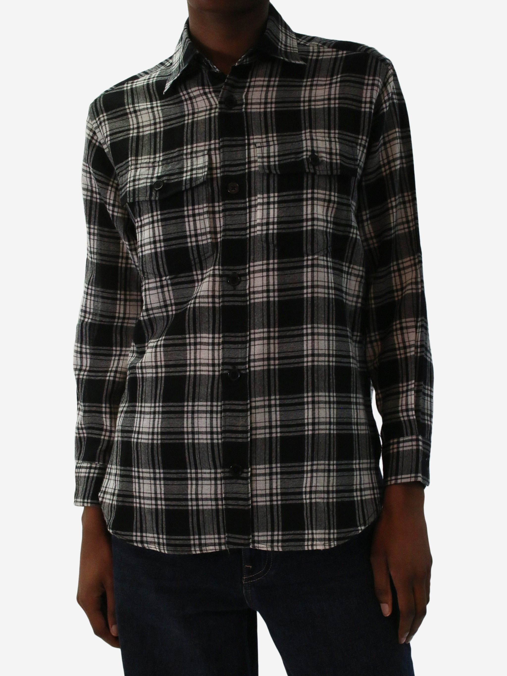 Saint laurent check clearance shirt