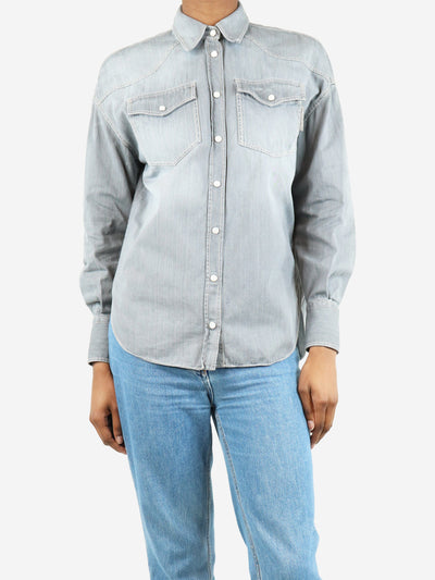 Grey denim pocket shirt - size XS Tops Brunello Cucinelli 