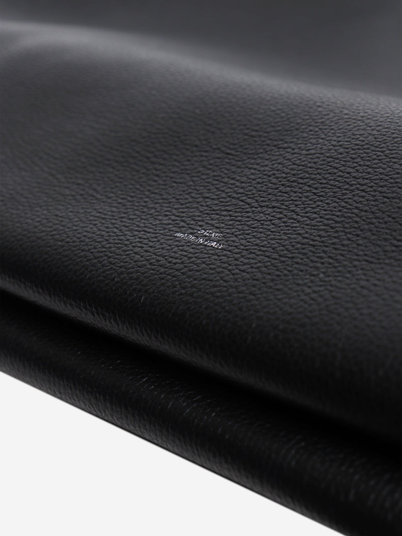 Black belted grained leather tote Tote Bags Toteme 