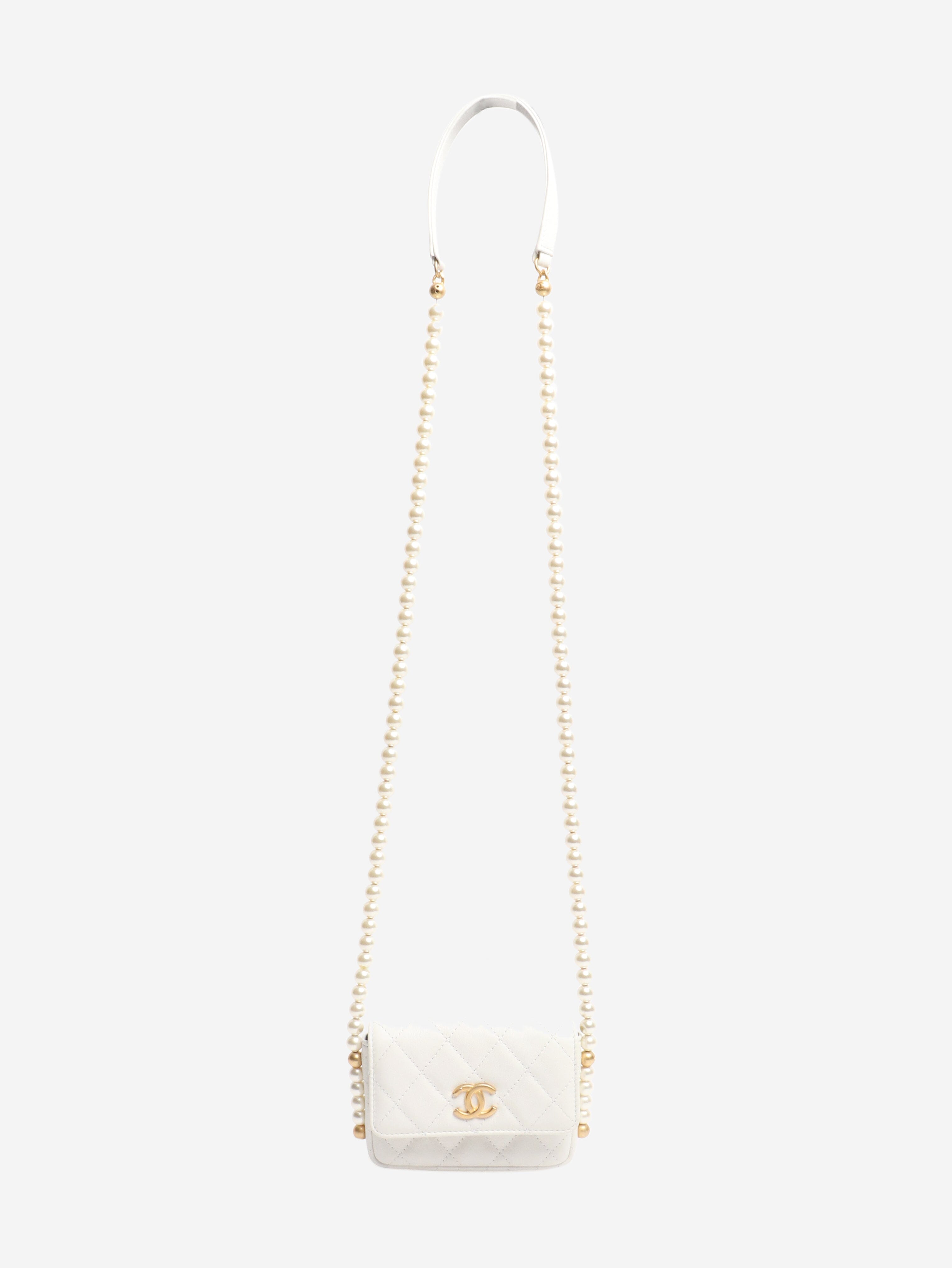White diamond quilted caviar 2021 faux pearl mini crossbody bag Wallets, Purses & Small Leather Goods Chanel 