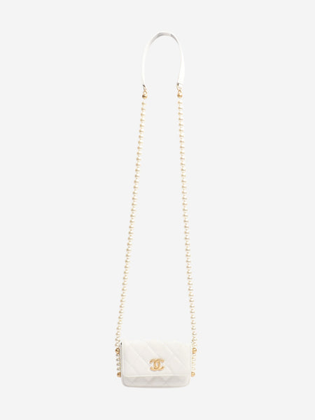 White diamond quilted caviar 2021 faux pearl mini crossbody bag alternate image